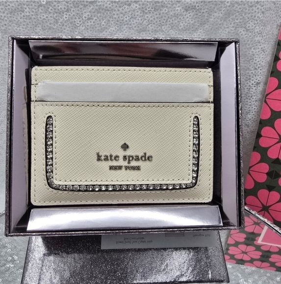 Kate Spade New York Madison Small Cardholder with Rhinestones in Gift Box - Picture 4 of 14